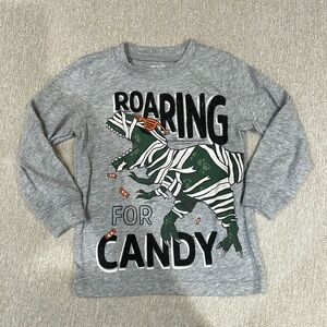 2T Carters ROARING FOR CANDY Halloween dinosaur long sleeve